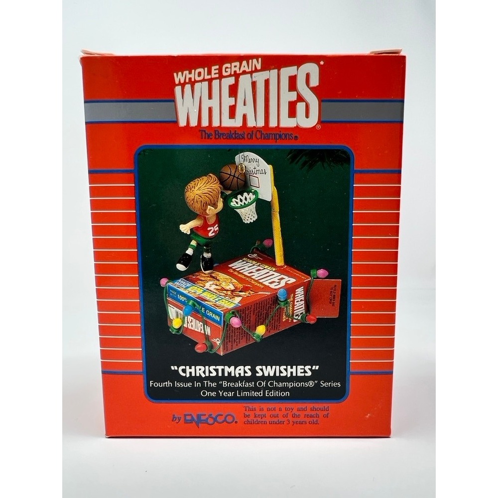 Enesco Wheaties Ornament Christmas Swishes 1994 Fourth Issue Red New